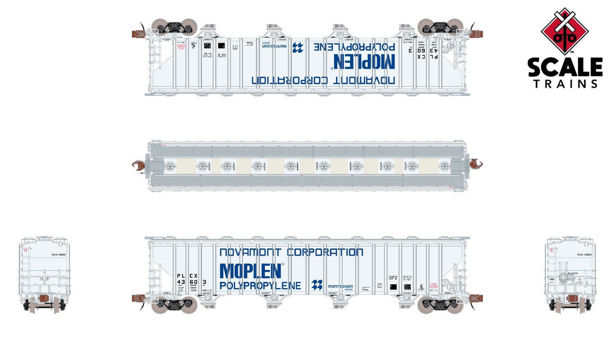 ScaleTrains Rivet Counter N SXT39334 Pullman-Standard 5820 Covered Hopper Pullman Leasing/Novamont PLCX #43673