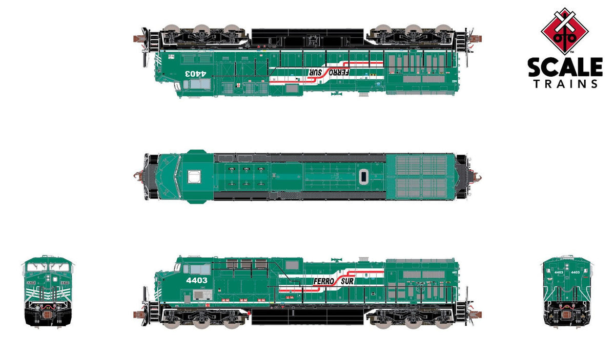 ScaleTrains Rivet Counter N SXT39121 DCC/ESU LokSound V5 Equipped GE AC4400CW Locomotive Ferrosur # 4407