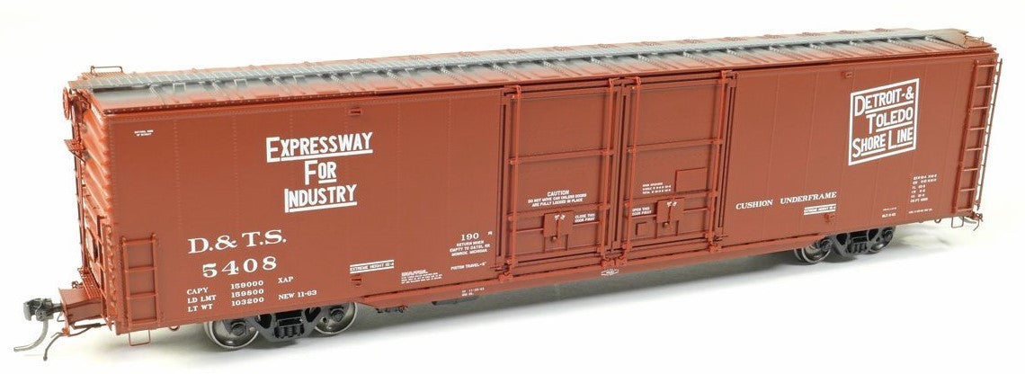 Tangent Scale Models HO 33016-05 Greenville 6,000CuFt 60' Double Door Box Car Detroit and Toledo Shore Line 'Delivery Red 11-1963' DTS #5408