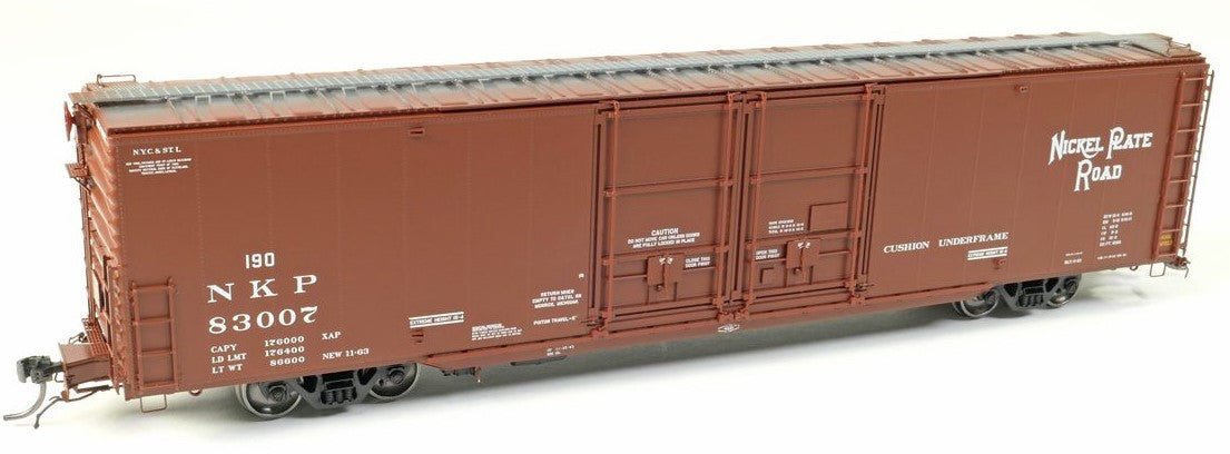 Tangent Scale Models HO 33019-06 Greenville 6,000CuFt 60' Double Door Box Car Nickel Plate Road 'Delivery Brown 11-1963' NKP #83012