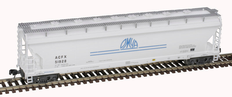 Atlas Master N 50006081 ACF Pressureaide Centerflow Covered Hopper OMYA 'Short Stripes Scheme' ACFX #51928