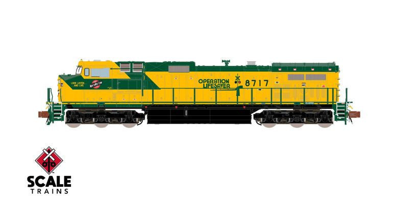ScaleTrains Rivet Counter N SXT38707 DCC/ESU LokSound GE DASH 9 Chicago & North Western 'Operation Lifesaver' CNW #8727