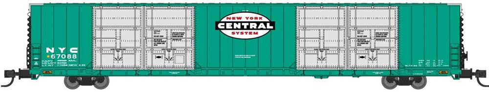 Bluford Shops N 87305 Pullman-Standard 86' Quad Door Auto Parts Boxcar New York Central NYC #67095