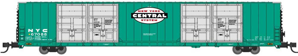 Bluford Shops N 87307 Pullman-Standard 86' Quad Door Auto Parts Boxcar New York Central NYC #67063