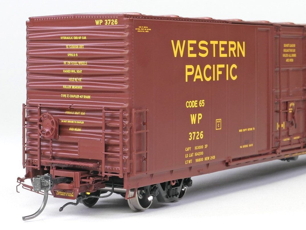 Tangent Scale Models HO 34013-06 Thrall 5880 60′ Double Plug Door Box Car Western Pacific 'Original Red 2-1969' WP #3732