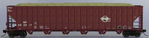 Trainworx N 2700309 Greenville 7000-Cubic Foot Wood Chip Hopper Missouri Pacific 'Screaming Eagle Buzzsaw Logo' MP #9