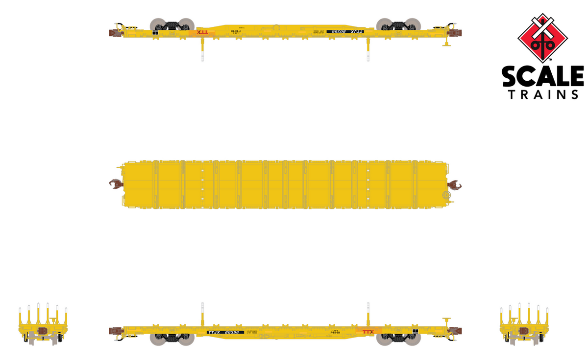 ScaleTrains Rivet Counter N SXT38995 BSC F68BH Finger Rack Flatcar TTX/Red Logo TTJX #80418