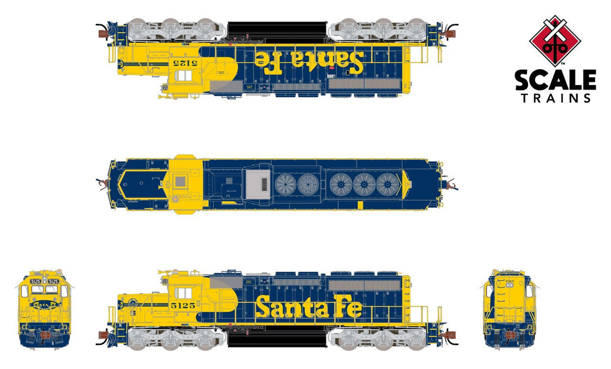 ScaleTrains Rivet Counter N SXT39373 DCC/ESU LokSound Equipped EMD SD40-2 Locomotive Santa Fe 'As Delivered Lettering' ATSF #5137