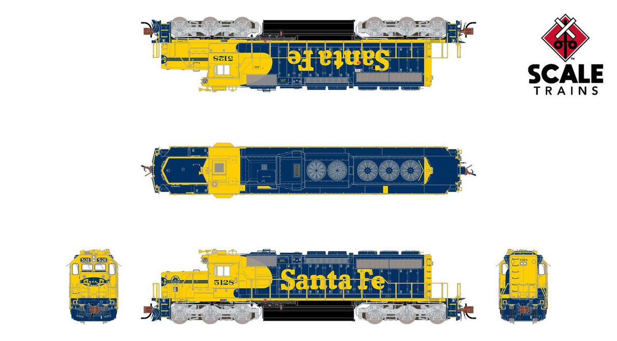 ScaleTrains Rivet Counter N SXT39376 DCC Ready EMD SD40-2 Locomotive Santa Fe 'Repaint Lettering' ATSF #5140