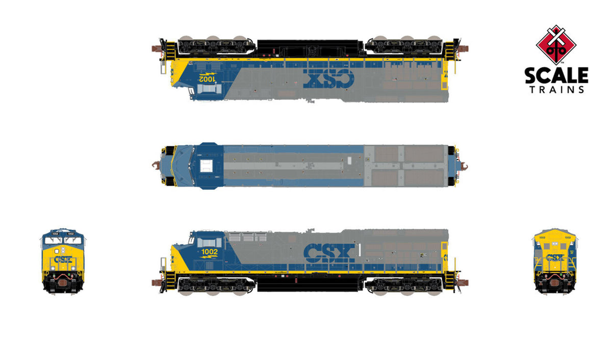 ScaleTrains Rivet Counter HypoTypical N SXT40469 DCC/ESU LokSound Equipped GE ET44AH Locomotive CSX 'YN2' CSX #1029