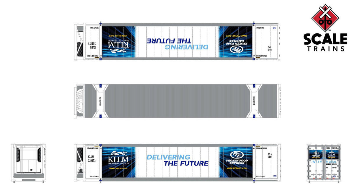 ScaleTrains Operator N SXT11748 CIMC 53' Reefer Container KLLM Transporters KLLU 3-Pack