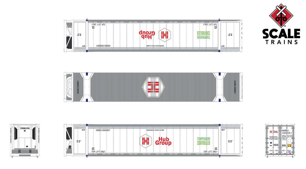 ScaleTrains Operator N SXT11772 CIMC 53' Reefer Container Hub Group HGIU #300081