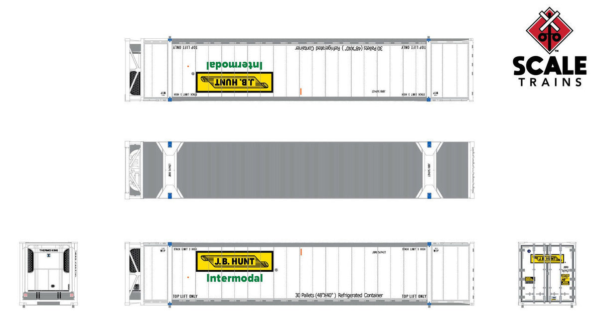 ScaleTrains Operator N SXT11777 CIMC 53' Reefer Container JB Hunt JBRU #569865