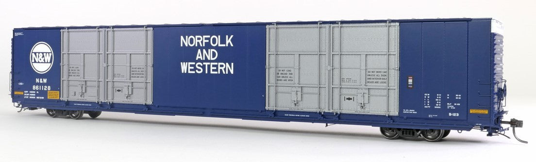 Tangent Scale Models HO 25525-03 Greenville 86′ Quad Plug Door Box Car Norfolk & Western 'Delivery 12-1969 Blue' N&W #861126