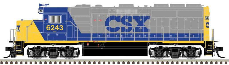 Atlas Master Silver Series HO 10004224 DCC Ready EMD GP40-2 Locomotive w/Front & Rear Ditch Lights CSX 'YN2 Scheme' #6243