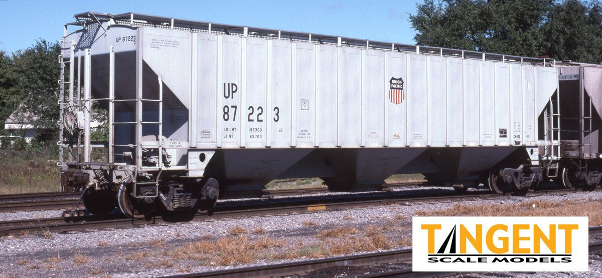 Tangent Scale Models HO 36012-17 Trinity Industries Inc 4750CuFt Covered Hopper Union Pacific 'Delivery Gray 10-1993' UP #87339