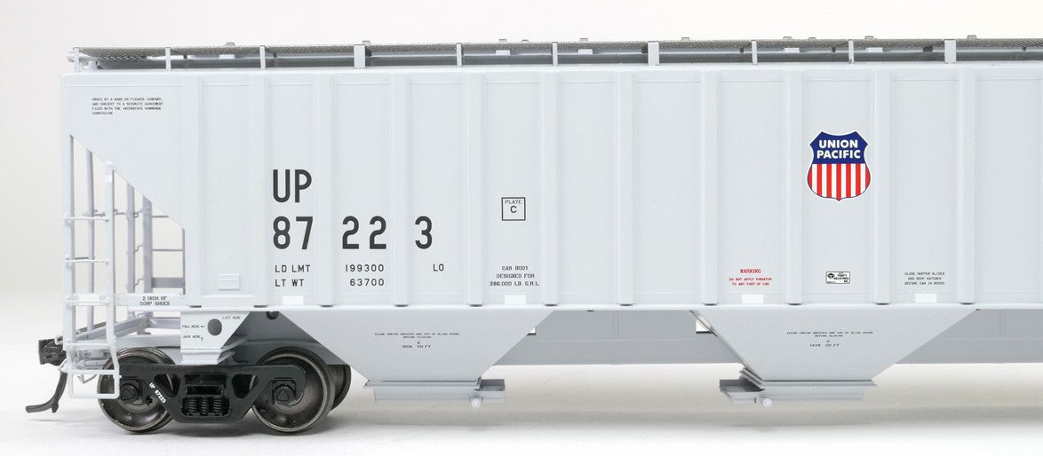 Tangent Scale Models HO 36012-18 Trinity Industries Inc 4750CuFt Covered Hopper Union Pacific 'Delivery Gray 10-1993' UP #87346