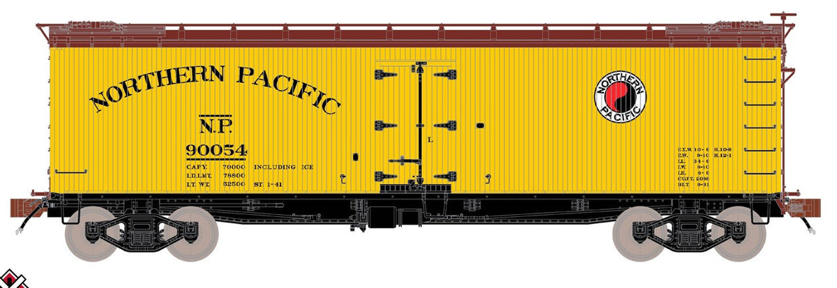 ScaleTrains Fox Valley Models HO SXT15088 PC&F R-40-2 Wood Reefer Northern Pacific NP #90386