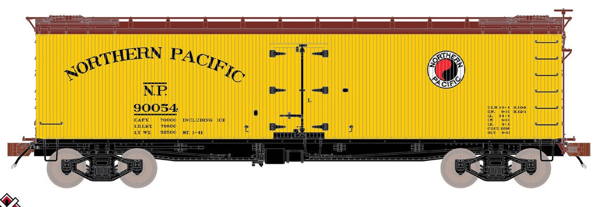 ScaleTrains Fox Valley Models HO SXT15090 PC&F R-40-2 Wood Reefer Northern Pacific NP #90577