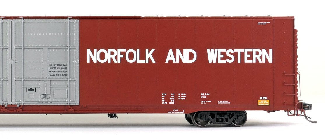 Tangent Scale Models HO 25064-05 Greenville 86′ Double Plug Door Box Car Norfolk & Western 'Delivery 1964 Brown' 1965+ Era NW #52993
