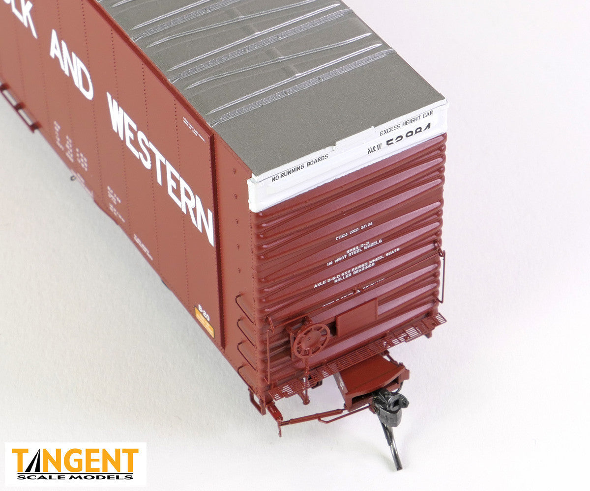 Tangent Scale Models HO 25064-05 Greenville 86′ Double Plug Door Box Car Norfolk & Western 'Delivery 1964 Brown' 1965+ Era NW #52993