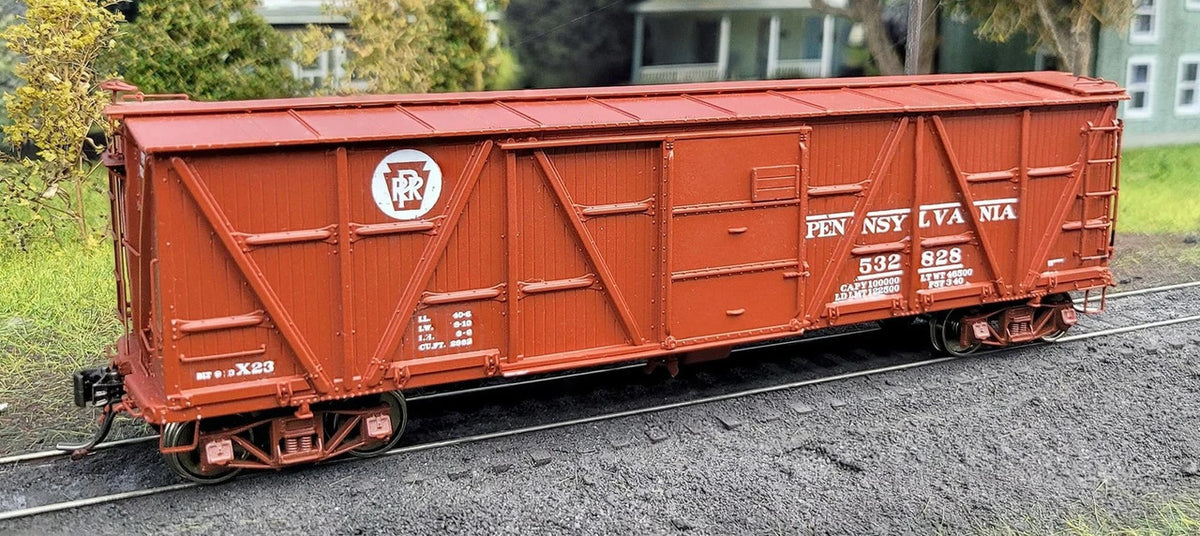Rapido Trains Inc HO 177003 PRR X23 Wood Boxcar Pennsylvania RR - Lines Scheme - 6-Pack
