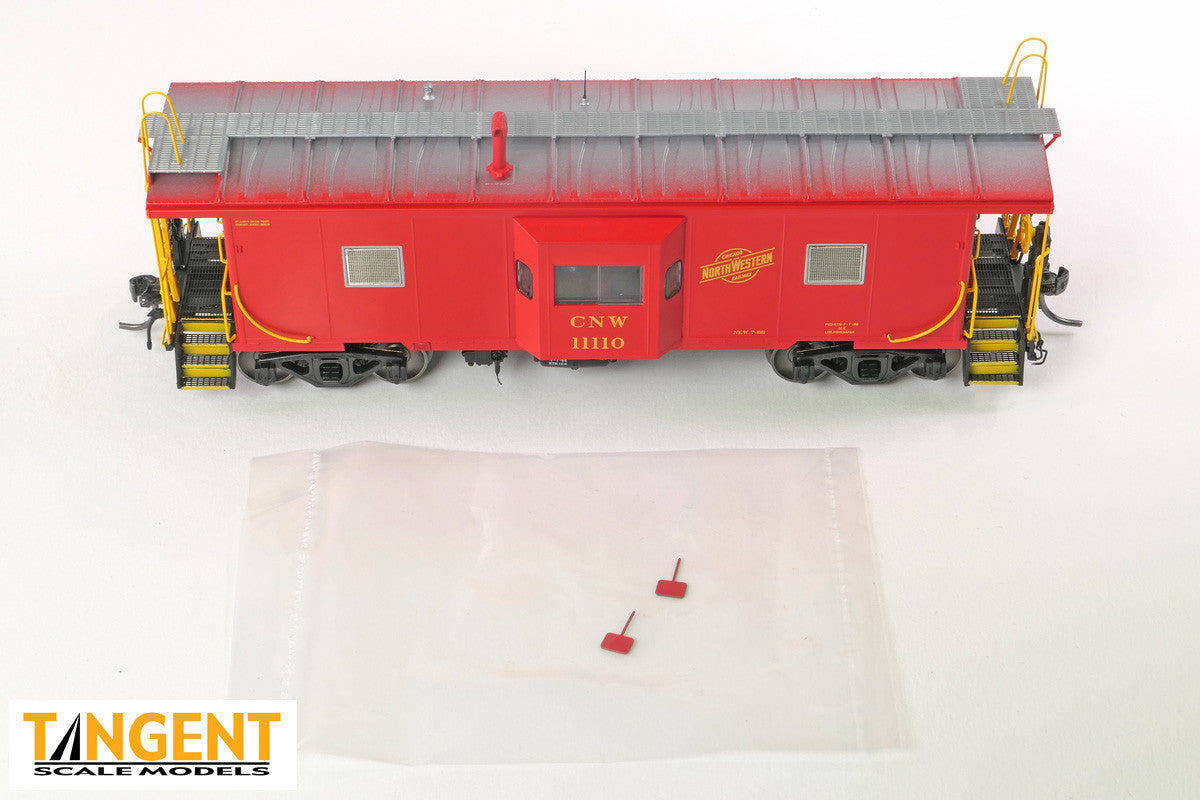 Tangent Scale Models HO 60520-04 ICC CNW Bay Window Caboose Chicago & Northwestern 'Red Delivery 1966' CNW #11110