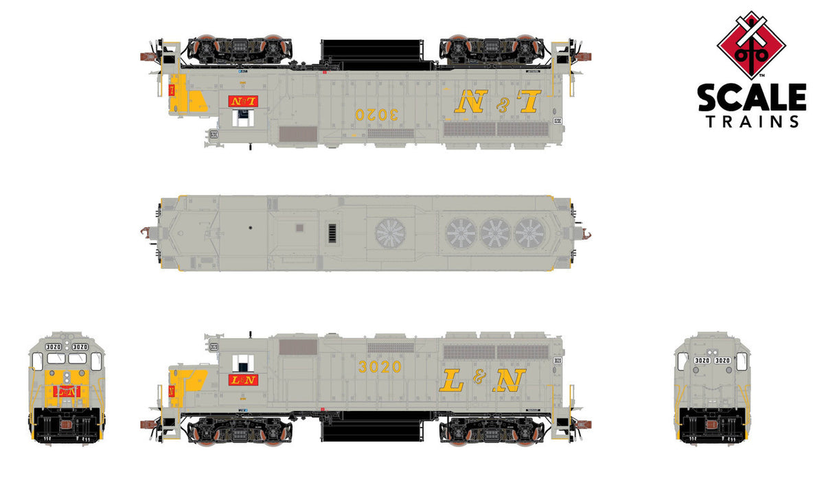 ScaleTrains Rivet Counter HO SXT40190 DCC Ready EMD GP40 Phase IIa2 Louisville & Nashville 'Early Yellow Nose' L&N #3013