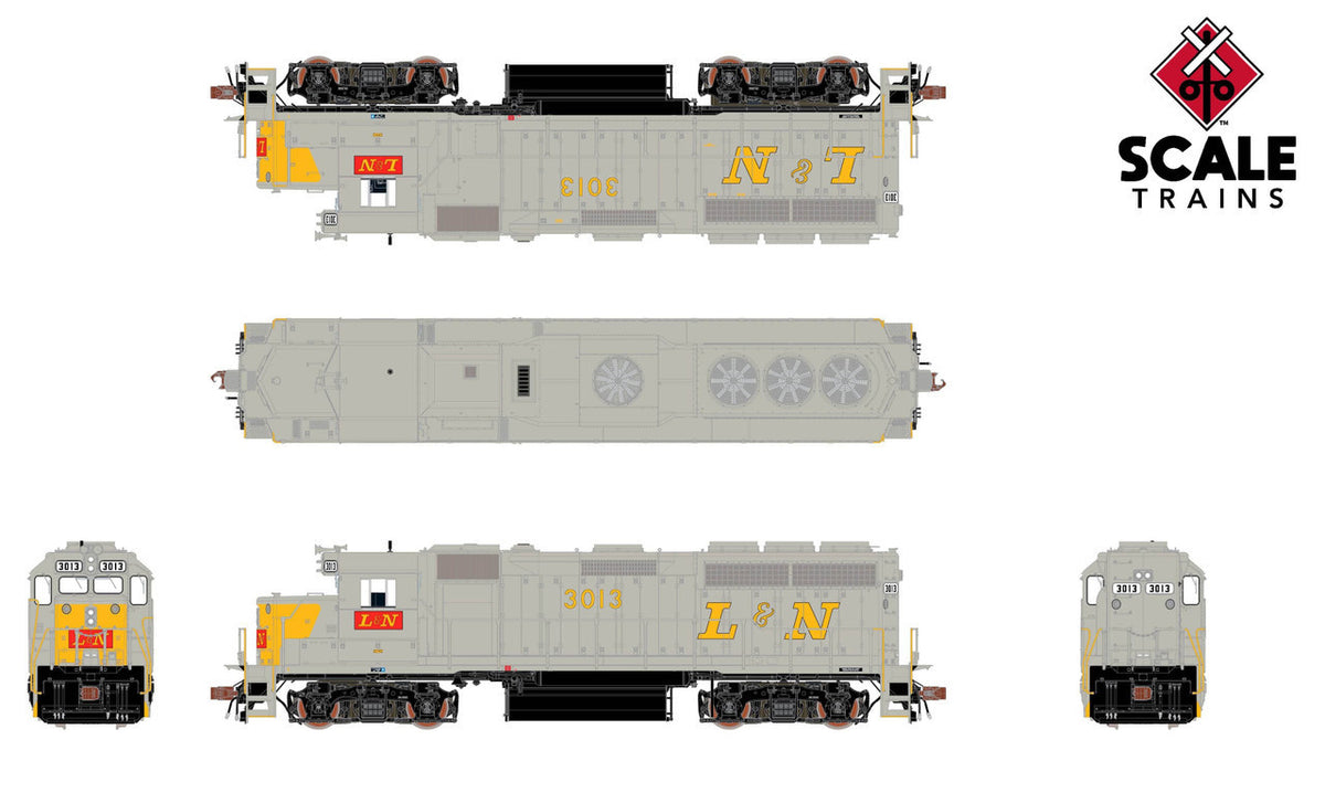 ScaleTrains Rivet Counter HO SXT40190 DCC Ready EMD GP40 Phase IIa2 Louisville & Nashville 'Early Yellow Nose' L&N #3013