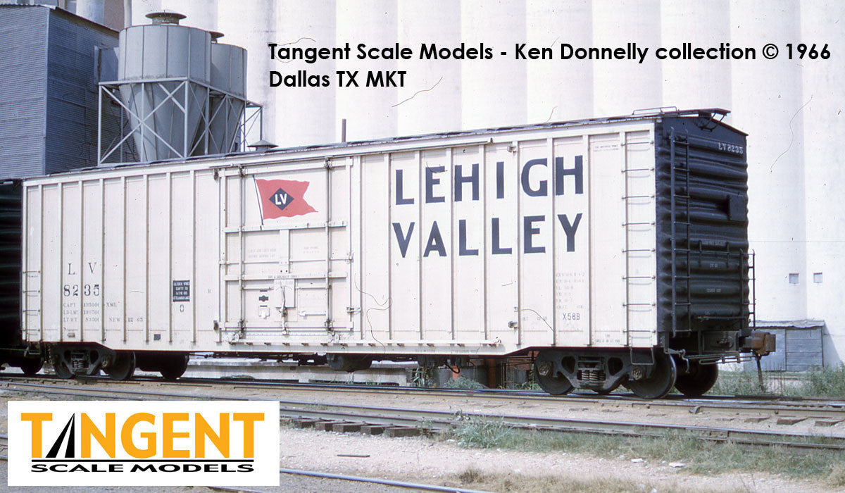 Tangent Scale Models HO 14036-08 PRR Shops X58 Plug Door Boxcar Lehigh Valley 'Delivery 12-1965 X58B' LV #8235