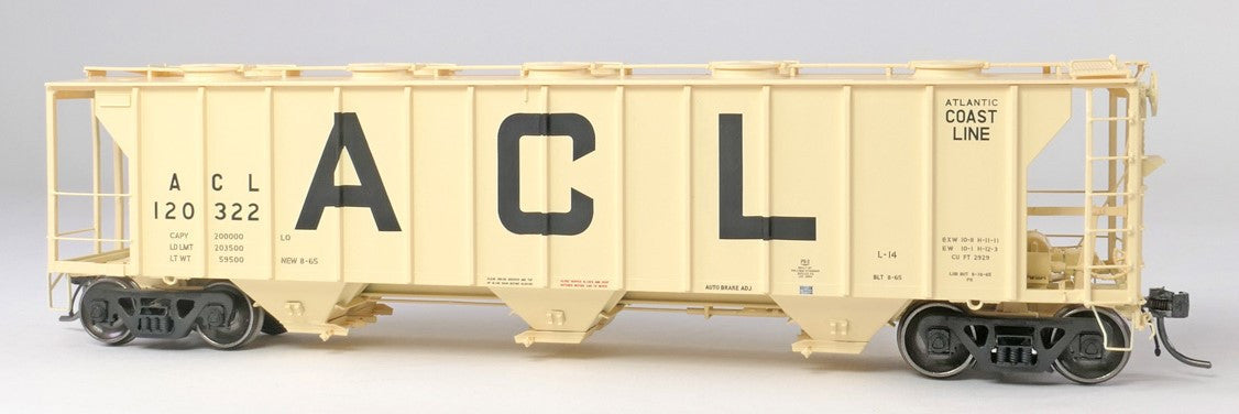 Tangent Scale Models HO 35160-06 Pullman-Standard 2929 Covered Hopper Atlantic Coast Lines 'Delivery Beige 8-1965' ACL #120190