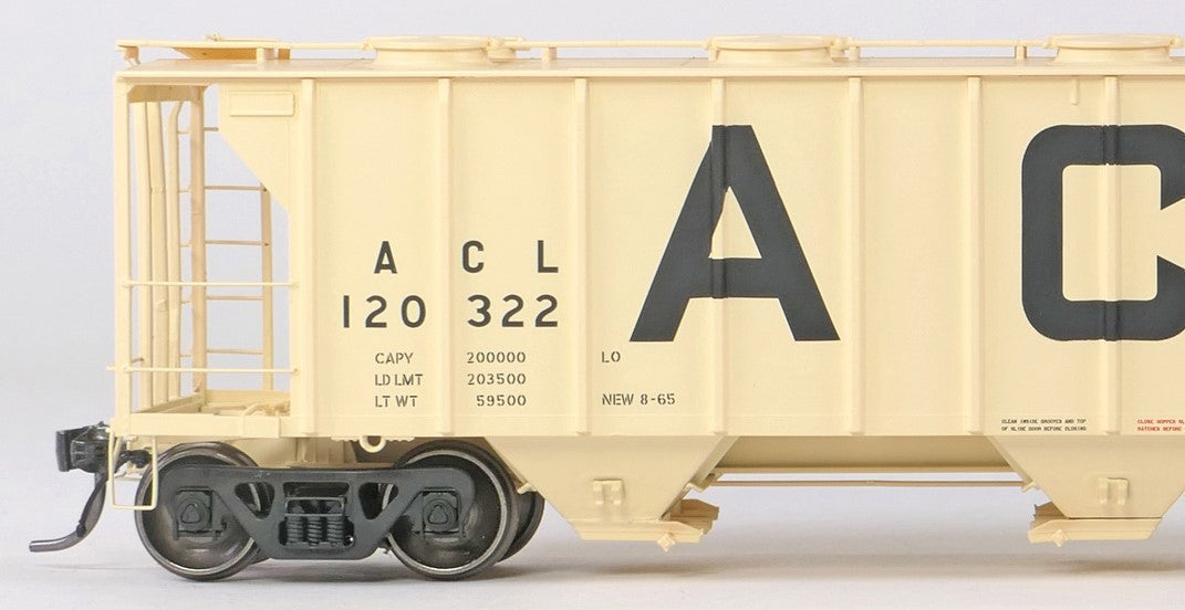 Tangent Scale Models HO 35160-09 Pullman-Standard 2929 Covered Hopper Atlantic Coast Lines 'Delivery Beige 8-1965' ACL #120284