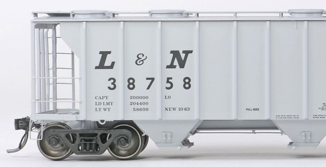 Tangent Scale Models HO 35162-05 Pullman-Standard 2929 Covered Hopper Louisville and Nashville 'Delivery Gray 10-1963' L&N #38763