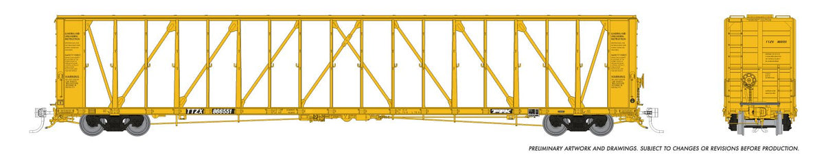 Rapido Trains Inc N 562015A NSC Centerbeam Flatcar Trailer Train "TTX Forward Thinking" Late Flush Deck TTZX Single Car