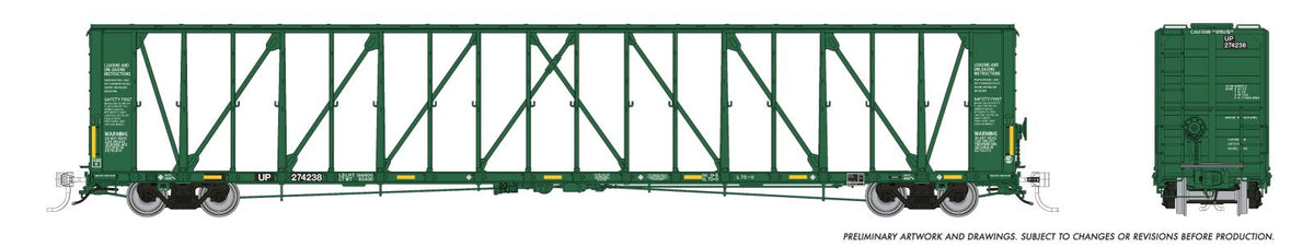Rapido Trains Inc N 562016 NSC Centerbeam Flatcar Union Pacific Green / Patchout UP 6-Pack