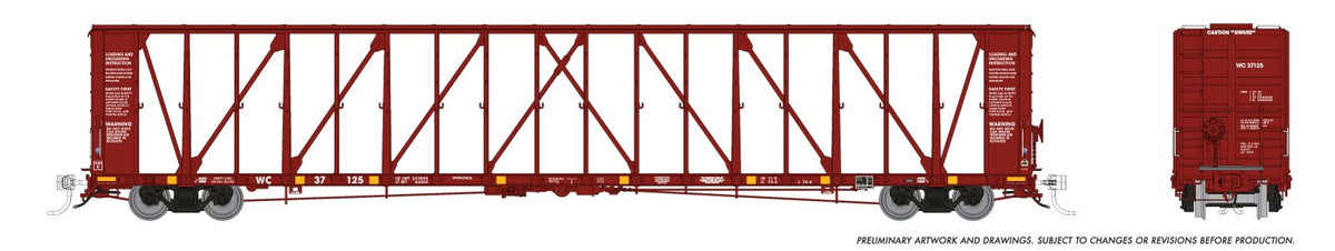 Rapido Trains Inc N 562017 NSC Centerbeam Flatcar Wisconsin Central Red WC 6-Pack