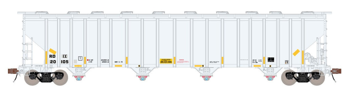 ScaleTrains Rivet Counter HO SXT39459 P-S 5820 Covered Hopper Entec Polymers White w/Conspicuity Stripes & Miner 289C Outlets RDIX #20105