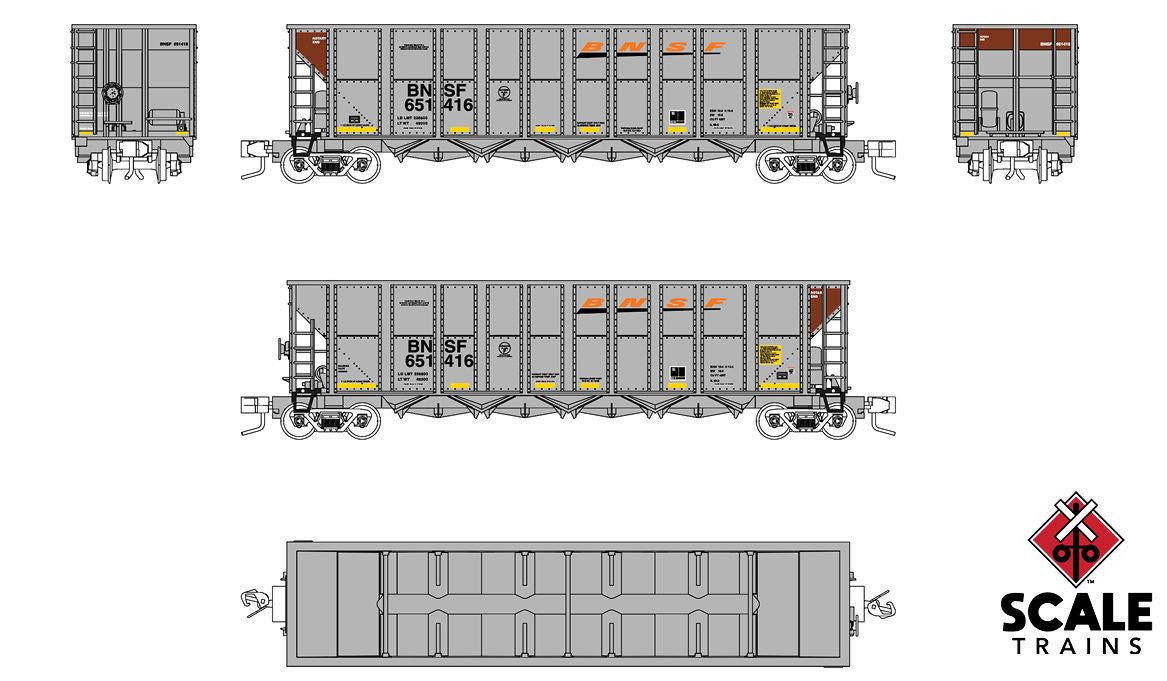 ScaleTrains Fox Valley Models N FVM10056 Trinity RD-4 Coal Hopper  BNSF 'Heritage III' BNSF #651525