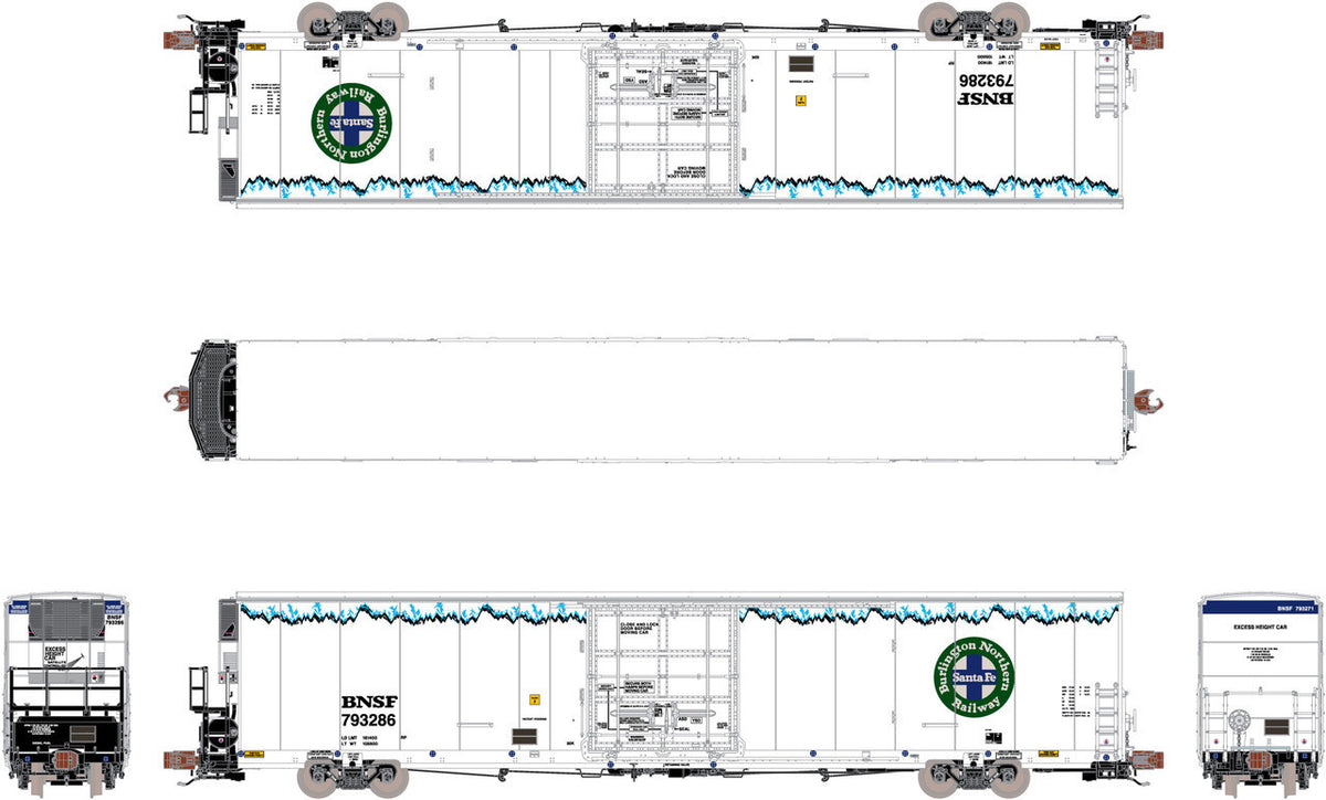 ScaleTrains Rivet Counter N SXT39779 Sound Equipped Trinity 82' 7883 Mechanical Reefer Roofline Icicles w/Carrier BNSF #793305