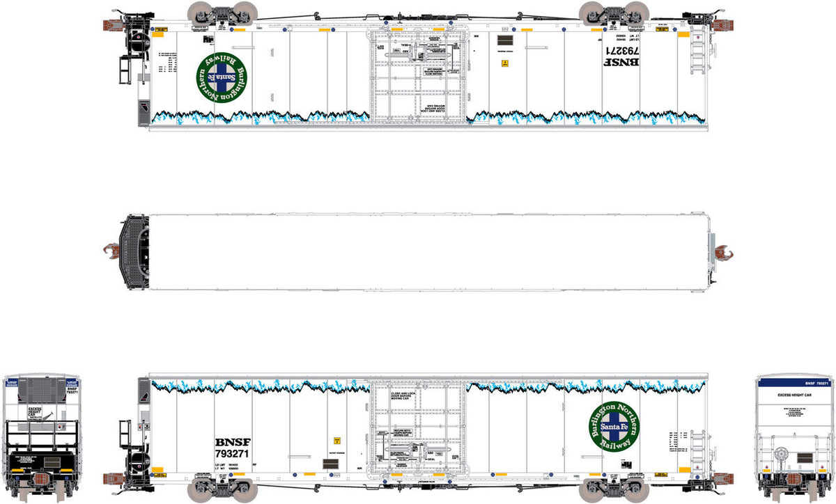 ScaleTrains Rivet Counter N SXT39794 Non-Sound Trinity 82' 7883 Mechanical Reefer Roofline Icicles w/Stripes & Carrier BNSF #793278