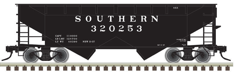 Atlas Trainman HO 20007432 Offset-Side 2-Bay Open Hopper Southern Railway AGS 3-Pack