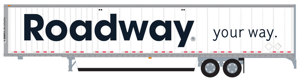 Trainworx N 45384-09 Hyundai 53' Dry Van Semi Trailer with Skirts Roadway #6 "your way" Slogan