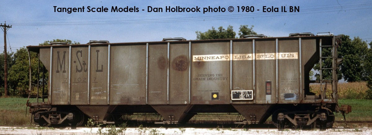 Tangent Scale Models HO 35012-09 PS-2 3215CuFt Covered Hopper Minneapolis and St. Louis 'Delivery Gray 11-1958' M&StL #71031