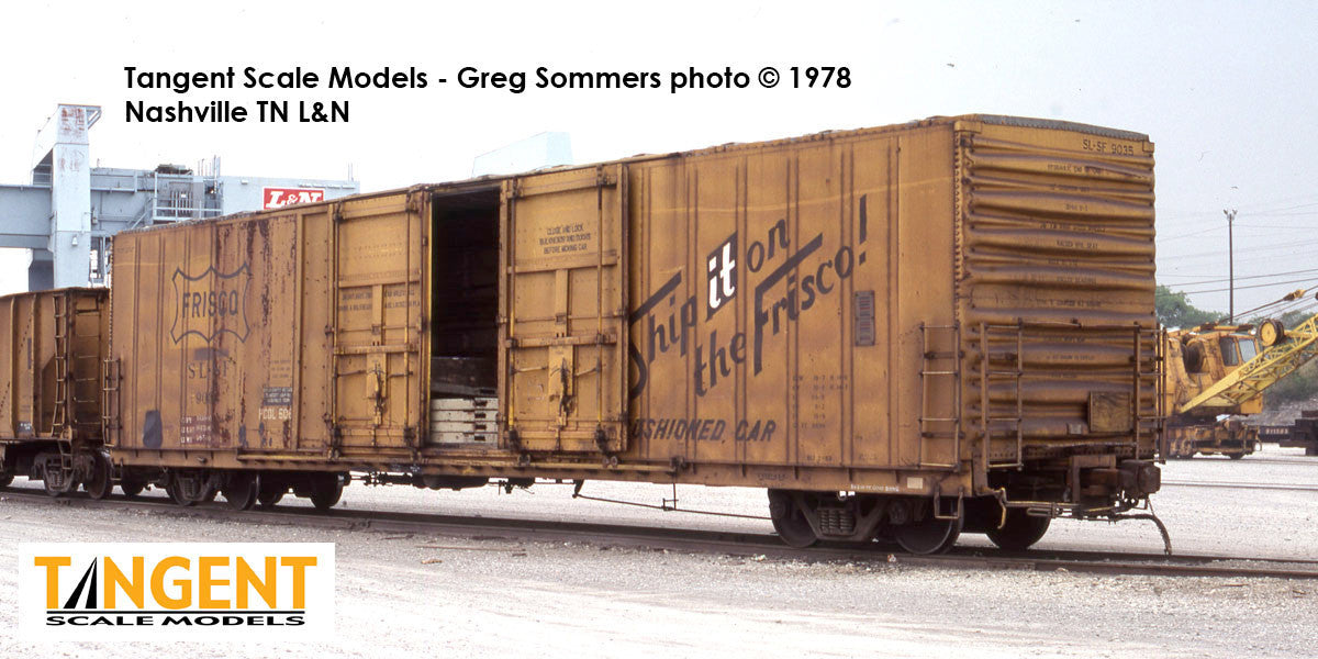 Tangent Scale Models HO 34017-03 Thrall 5,880CuFt 60′ Double Plug Door Box Car St. Louis-San Francisco 'Original Yellow 2-1969' SLSF #9029