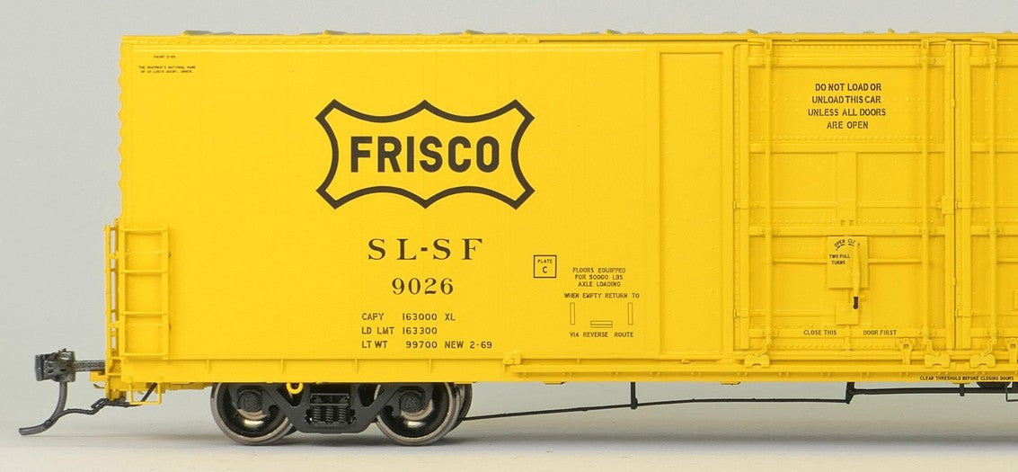 Tangent Scale Models HO 34017-06 Thrall 5,880CuFt 60′ Double Plug Door Box Car St. Louis-San Francisco 'Original Yellow 2-1969' SLSF #9033