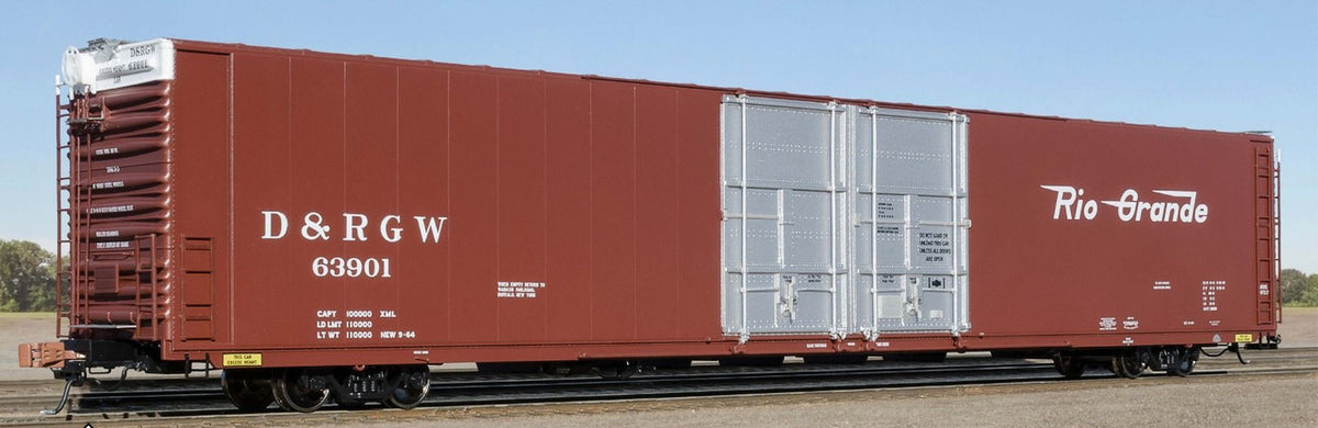 ScaleTrains Rivet Counter HO SXT39061 Thrall 86' High-Cube Double-Plug-Door Boxcar with Roofwalk Rio Grande D&RGW #63911