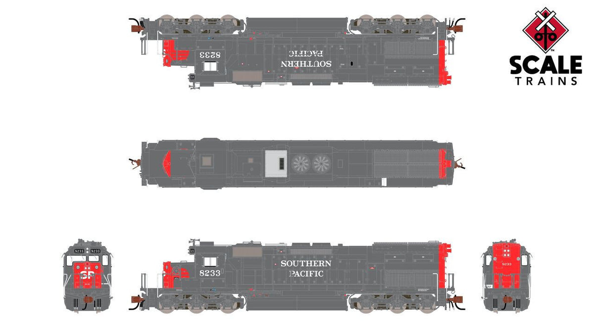 ScaleTrains Rivet Counter N SXT41053 DCC Ready EMD SD40T-2 Southern Pacific 'Roman Lettering As Delivered' SP #8254