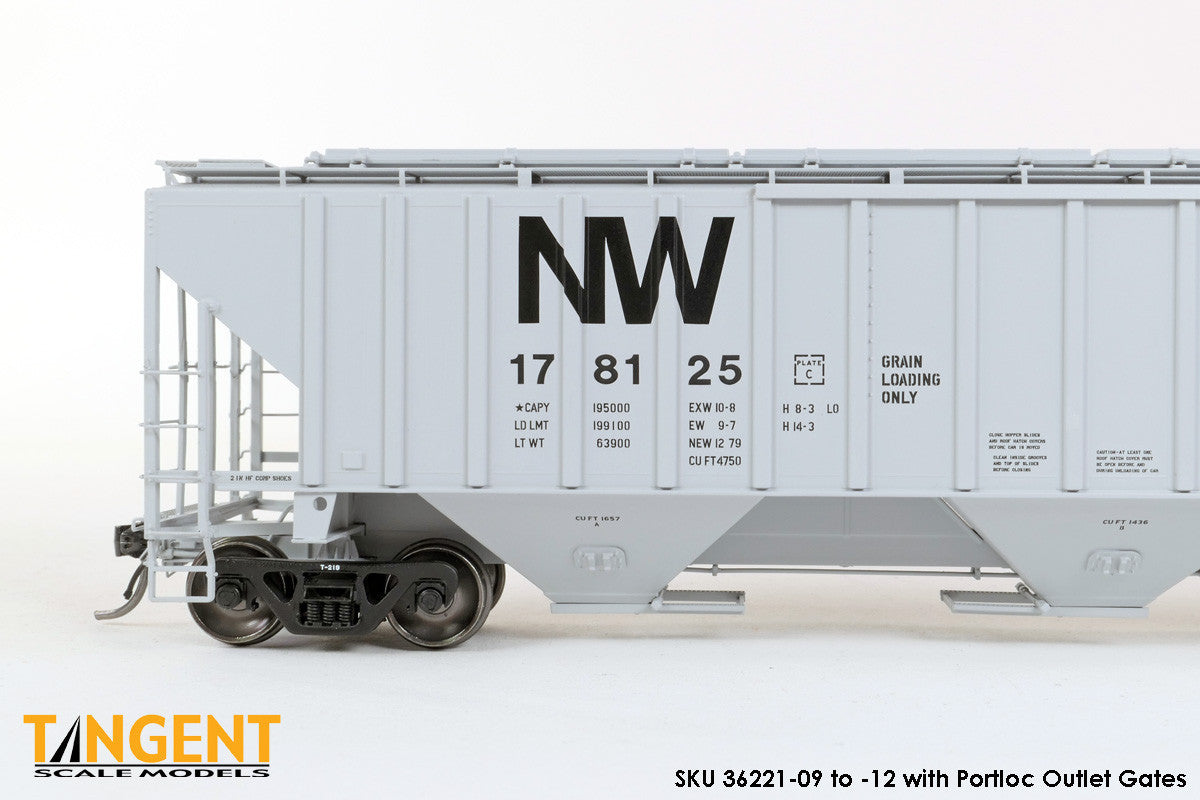 Tangent Scale Models HO 36221-09 NW Roanoke Shops 4750CuFt Covered Hopper Norfolk Western 'Delivery HC-71 1979' NW #178105