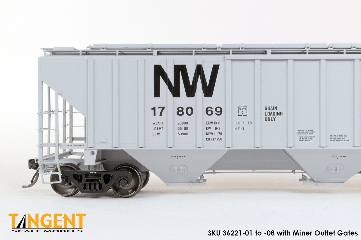 Tangent Scale Models HO 36221-11 NW Roanoke Shops 4750CuFt Covered Hopper Norfolk Western 'Delivery HC-71 1979' NW #178145