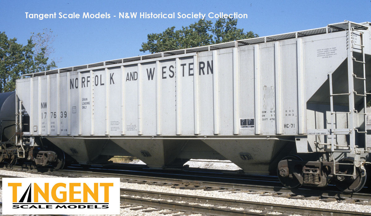 Tangent Scale Models HO 36222-09 NW Roanoke Shops 4750CuFt Covered Hopper Norfolk Western 'Claytor Repaint HC-71 1986+' NW #177639